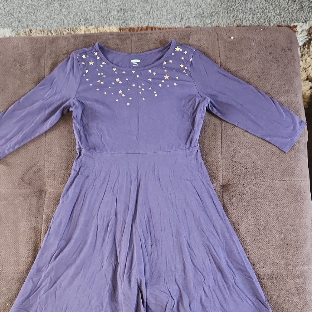 Old Navy Purple Kids Dress with Gold Star Details